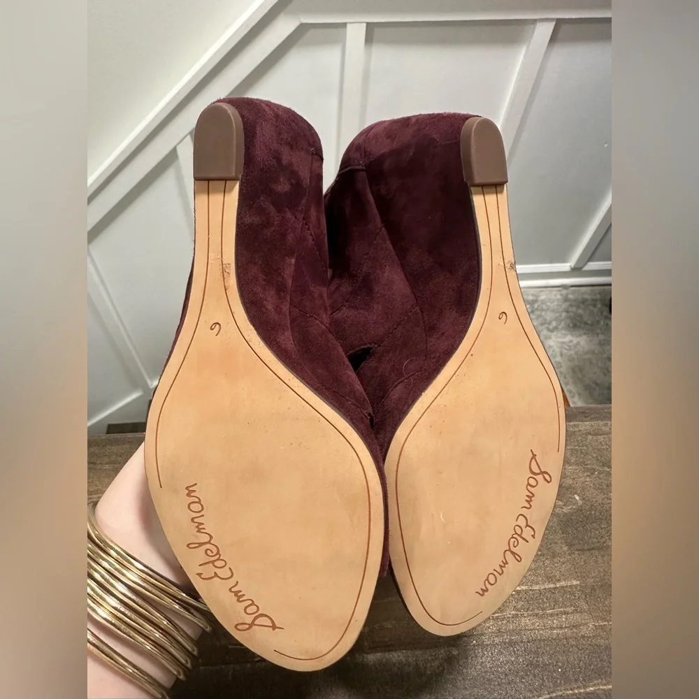 Sam Edelman Burgundy Lace-Up Wedges